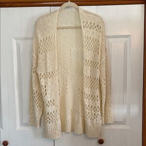 Cream Open-Knit Women's Sweater